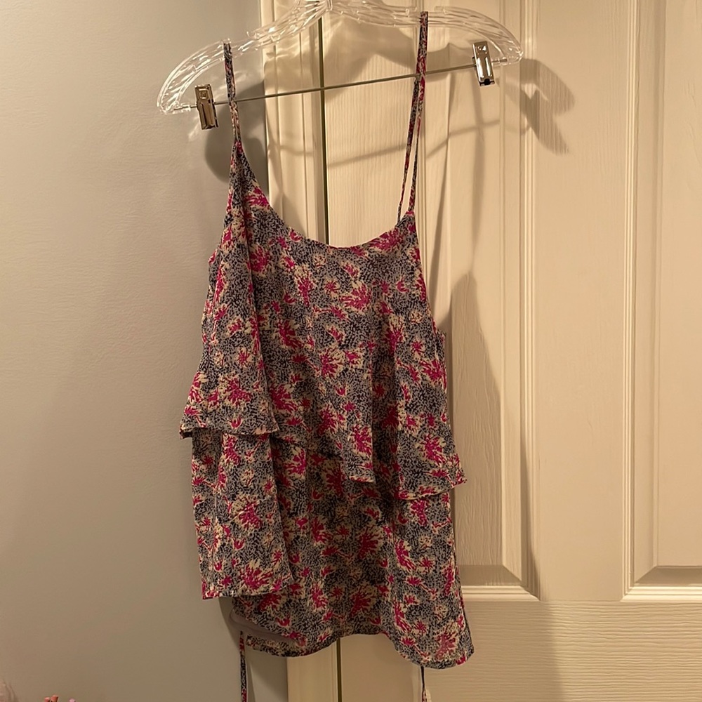 Adjustable Strap Floral Tank Top
